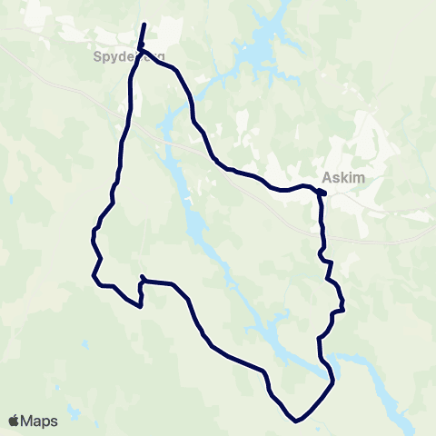 Østfold kollektivtrafikk Askim-Spydeberg-Askim map