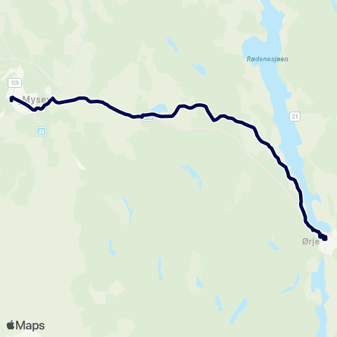 Østfold kollektivtrafikk Ørje-Mysen map