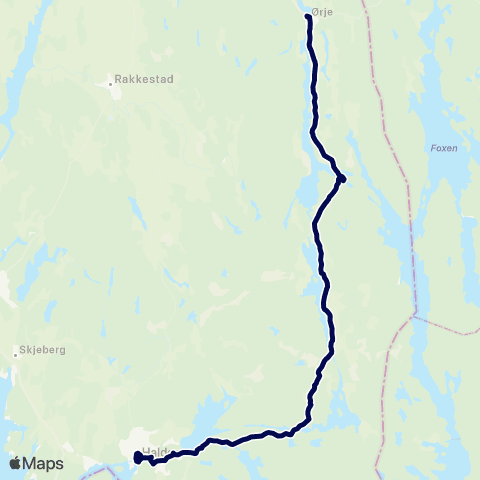 Østfold kollektivtrafikk Halden-Ørje map