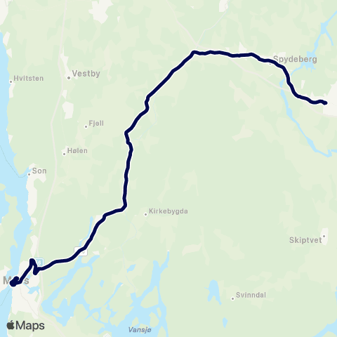 Østfold kollektivtrafikk Askim-Elvestad-Moss map