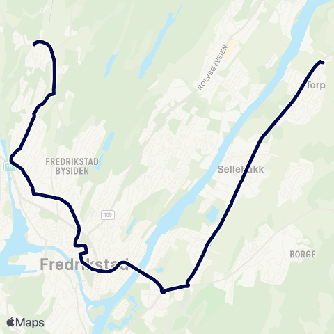 Østfold kollektivtrafikk Moum-Ambjørnrød map