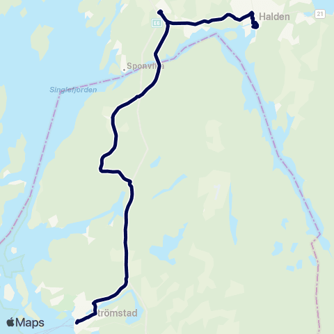 Østfold kollektivtrafikk Grensependel map
