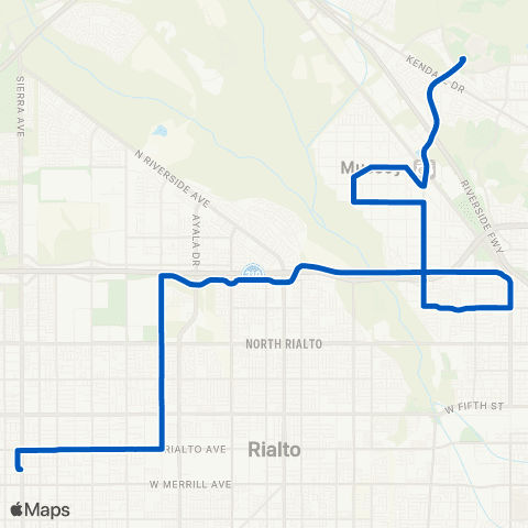 Omnitrans Fontana - Muscoy - Cal State map
