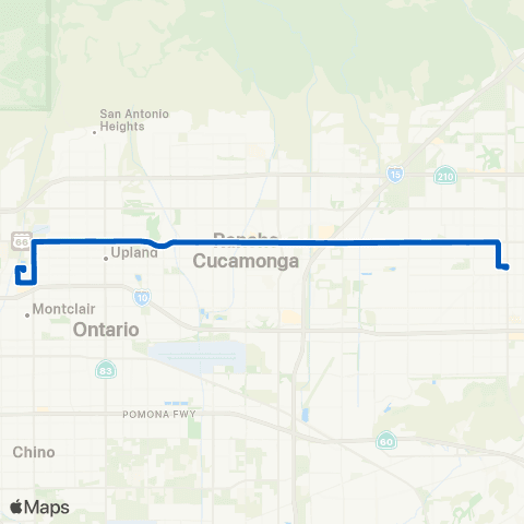 Omnitrans Fontana - Foothill - Montclair map