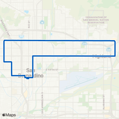 Omnitrans San Bernardino - Baseline - Highland map