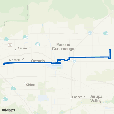 Omnitrans Fontana - Ontario Mills - Ont - Pomona map