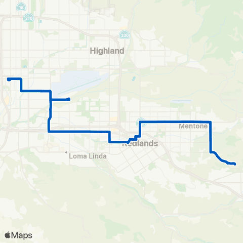 Omnitrans San Bernardino - Mentone - Crafton Hills map