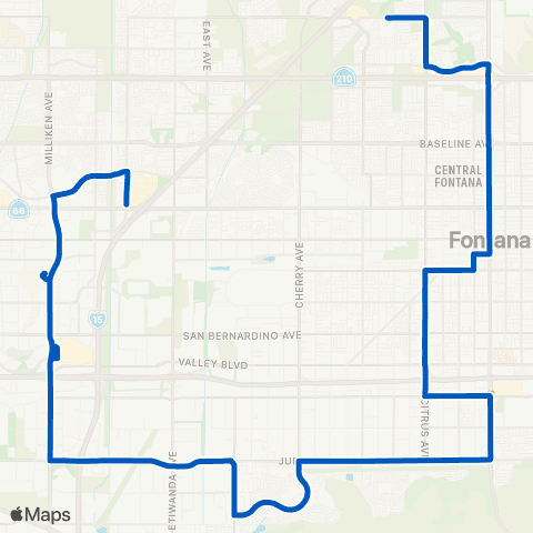 Omnitrans Rancho Cucamonga - Fontana map