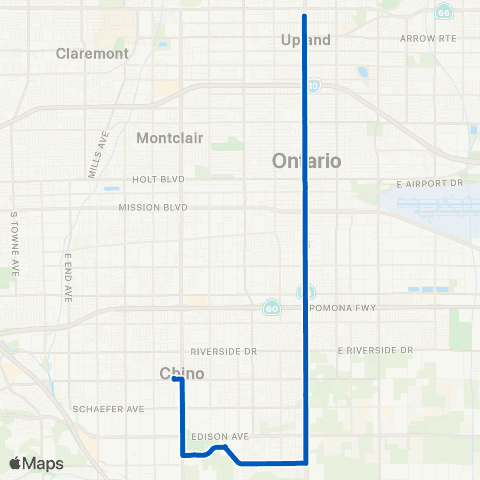 Omnitrans Chino - Euclid - Upland map