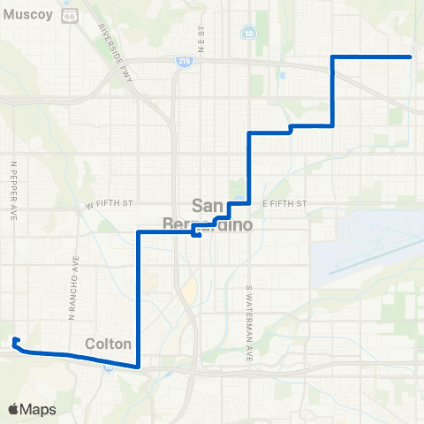 Omnitrans Armc - San Bernardino - Del Rosa map