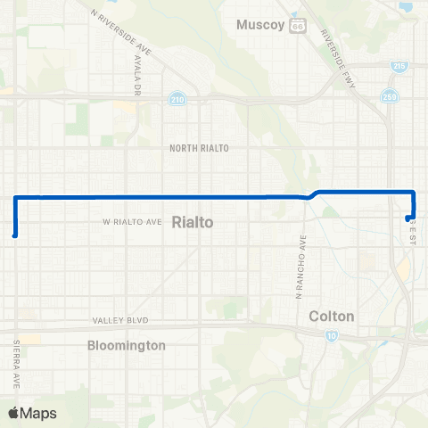 Omnitrans Fontana - Foothill - San Bernardino map