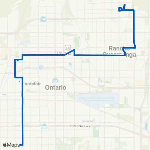 Omnitrans Chino - Montclair - Chaffey College map