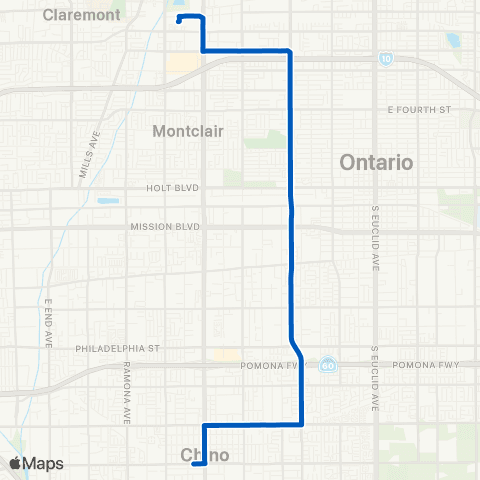 Omnitrans Chino - Mountain - Montclair map