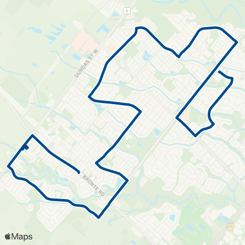 Oakville Transit Abbey Park and Loyola map