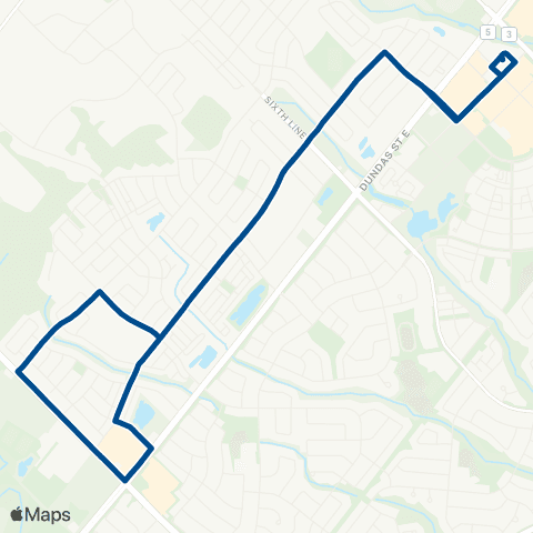 Oakville Transit Glenorchy map