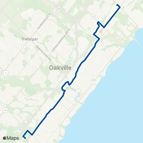Oakville Transit Speers-Cornwall map