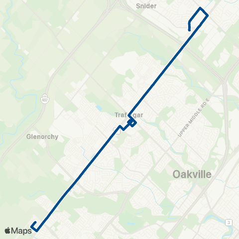 Oakville Transit Dundas map