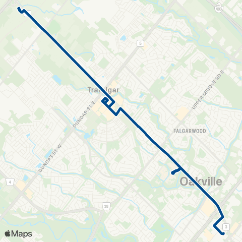 Oakville Transit Trafalgar map