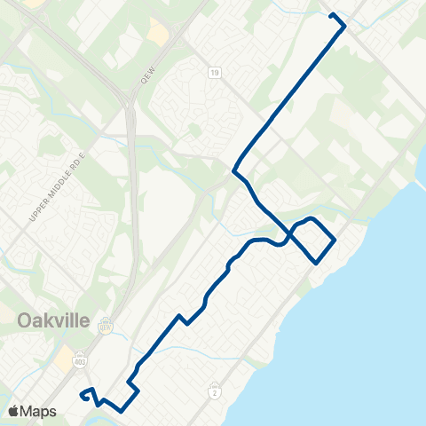 Oakville Transit Linbrook map