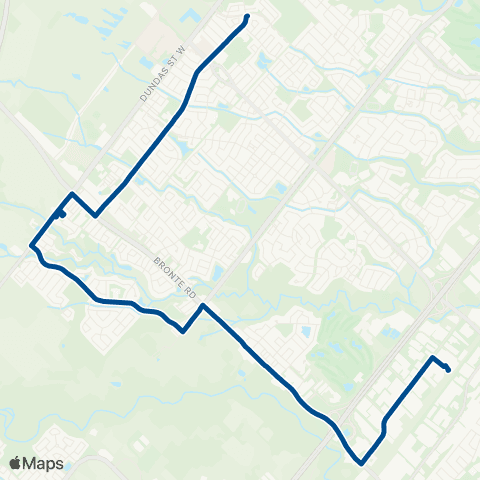 Oakville Transit Pine Glen map