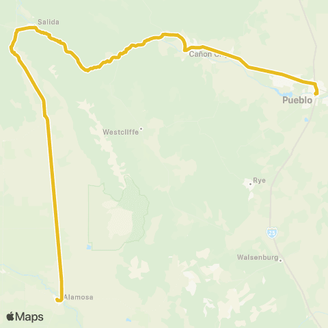 Outrider Alamosa - Pueblo map