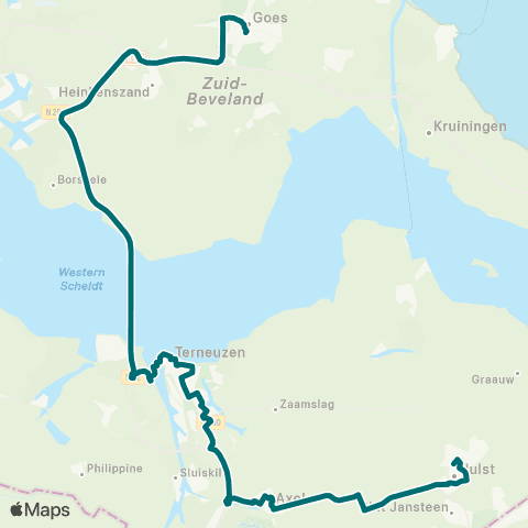 Connexxion Hulst - Goes map