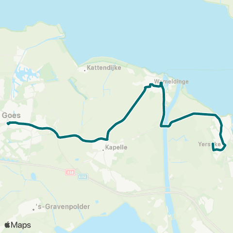Connexxion Yerseke - Goes map
