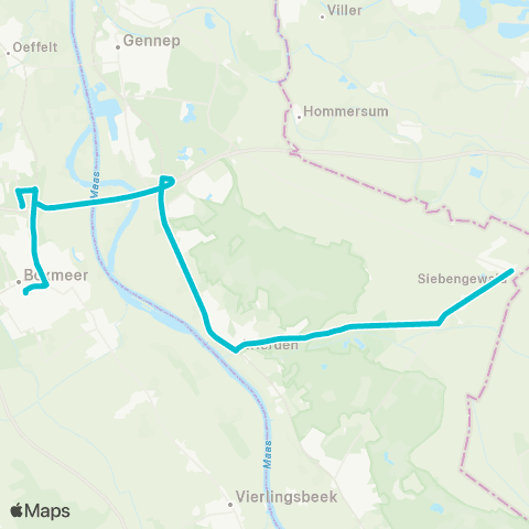 Arriva Siebengewald - Boxmeer map