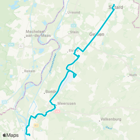 Arriva Maastricht via MA Airport - Sittard map