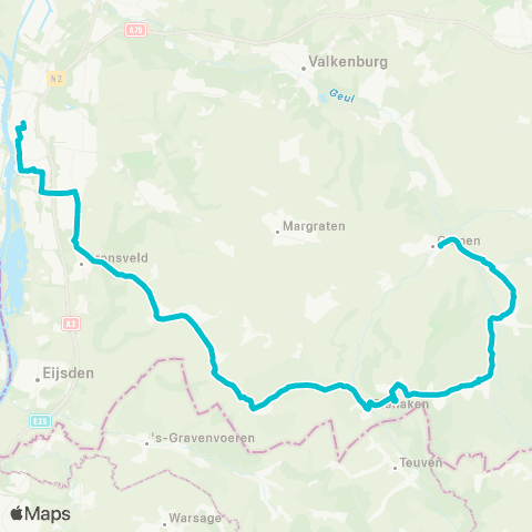 Arriva Maastricht via Epen - Gulpen map