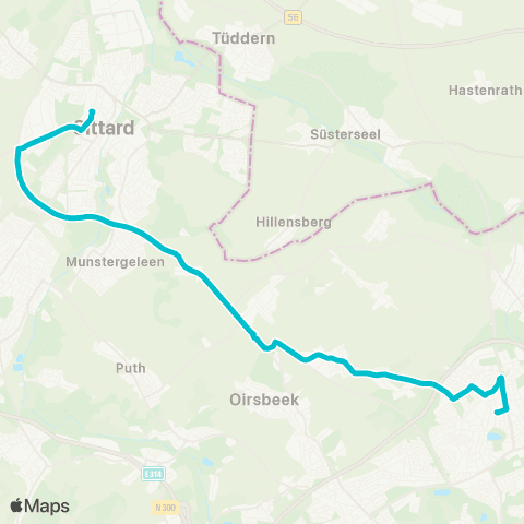 Arriva Sittard via Merkelbeek - Brunssum map