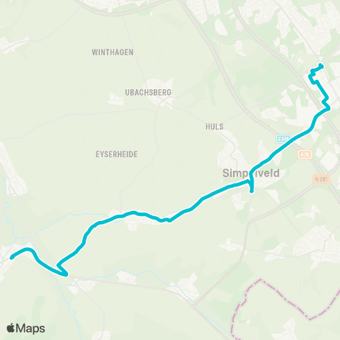 Arriva Gulpen via Simpelveld - Parkstad Stadion map