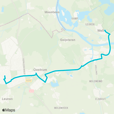 Arriva Venray via Wanssum - Well map