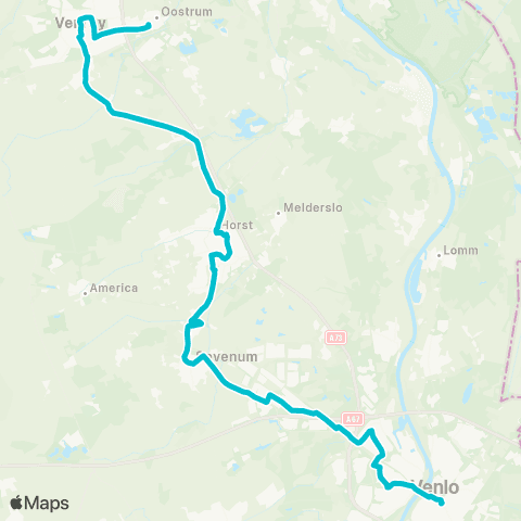 Arriva Venlo via Horst / Sevenum - Venray map