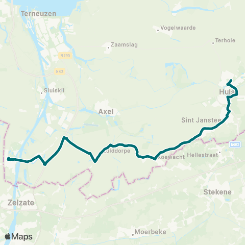 Connexxion Sas van Gent - Hulst map