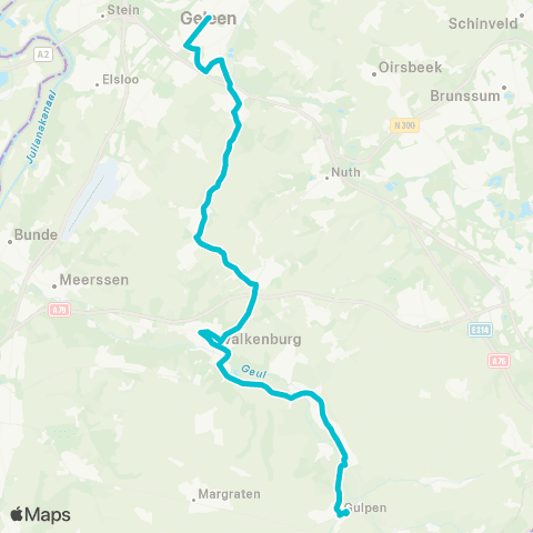 Arriva Gulpen via Valkenburg - Geleen map
