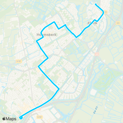 Connexxion Beverwijk Station - Uitgeest Station map