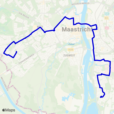 Arriva Daalhof via MUMC - Heugem map