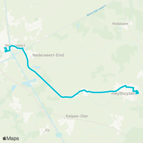 Arriva Heythuysen - Nederweert map