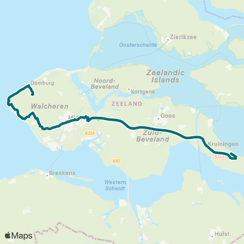 Connexxion Domburg - Krabbendijke map