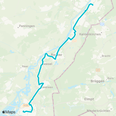Arriva Venlo via Reuver - Roermond map