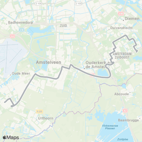 Connexxion Amsterdam Gaasperplas - Aalsmeer Floraholland map