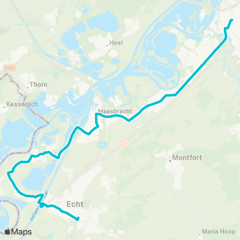 Arriva Roermond via Stevensweert - Echt map
