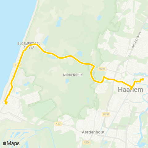 Connexxion Haarlem Station - Zandvoort Station map