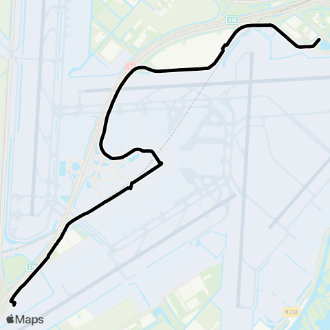 Connexxion Knooppunt Schiphol Noord - Schiphol P30 map