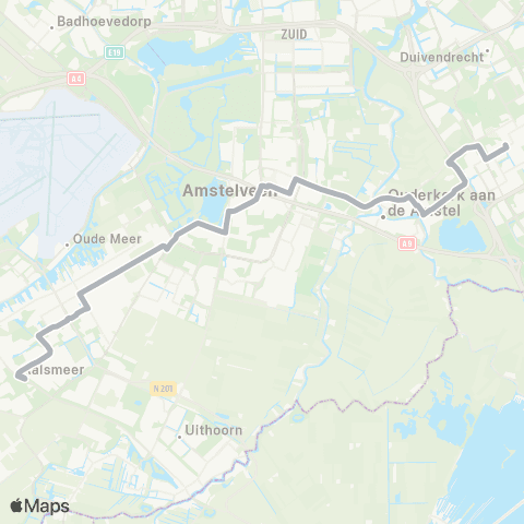 Connexxion Aalsmeer Busstation - Amsterdam Bijlmer ArenA map