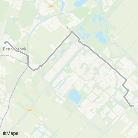 Connexxion Bennebroek Anemonenplein - Hoofddorp Station map