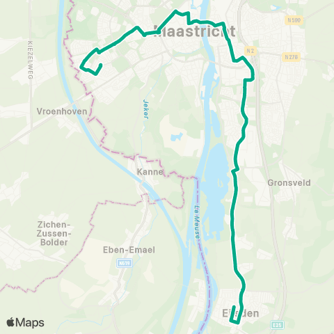 Arriva Daalhof via Station en MUMC - Eijsden map