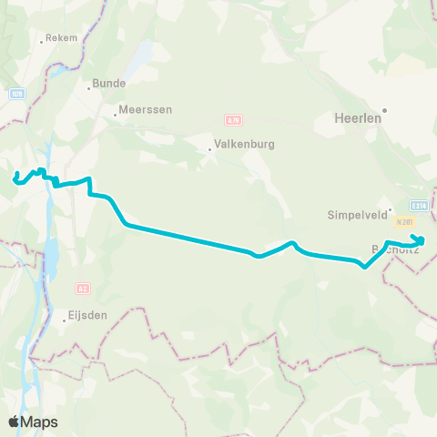 Arriva Bocholtz via Gulpen - Maastricht Centrum map