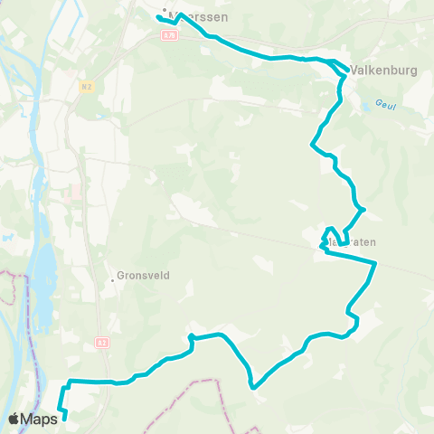Arriva Meerssen via Valkenburg - Eijsden map